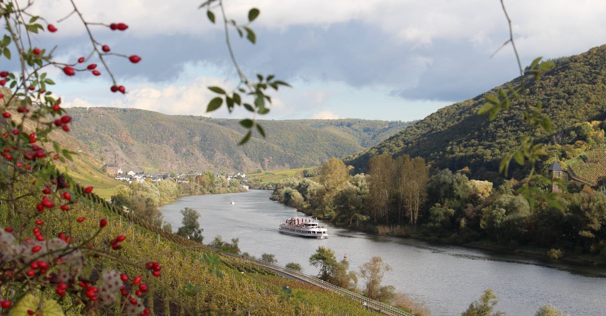 Deutschlandreise: Landschaft mit Mosel Deutschlandreise: Landschaft mit Mosel und Schiff