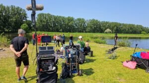 Dreharbeiten in Tangermünde an einem See