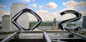 Blick vom Dach des Sofitel auf die Gedächtniskirche in Berlin