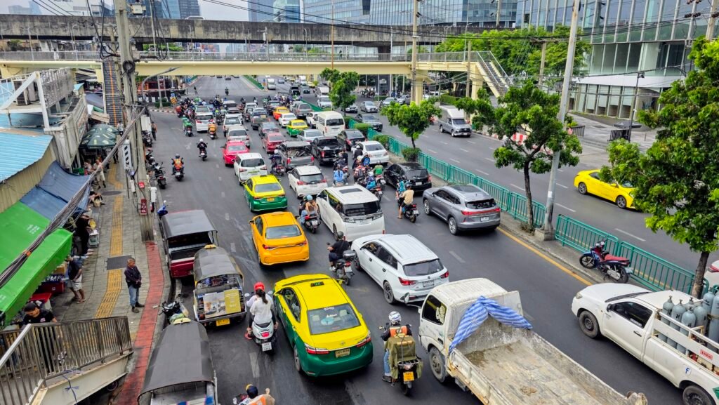 Bangkoker Stau im Straßenverkehr
