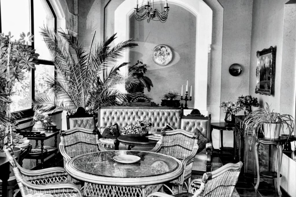 Historischer Salon mit Palme